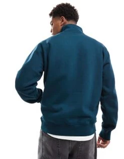 Carhartt WIP 3/4 Zip Sweatshirt In Green For Men -Carhartt WIP Sales 206637766 4