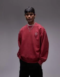 Carhartt WIP Vista Sweatshirt In Red For Men -Carhartt WIP Sales 206637843 4