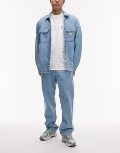 Carhartt WIP Landon Loose Tapered Fit Jeans In Light Bleached Blue For Men 11 Carhartt WIP Landon Loose Tapered Fit Jeans In Light Bleached Blue For Men -Carhartt WIP Sales 206637845 1 blue 1