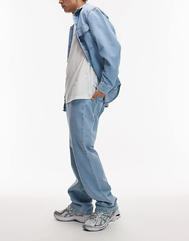 Carhartt WIP Landon Loose Tapered Fit Jeans In Light Bleached Blue For Men 2 Carhartt WIP Landon Loose Tapered Fit Jeans In Light Bleached Blue For Men - Image 2