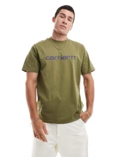 Carhartt WIP Script T-shirt In Green For Men -Carhartt WIP Sales 206637862 4
