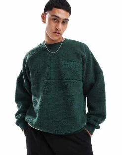 Carhartt WIP Coordinate Borg Sweatshirt In Green For Men -Carhartt WIP Sales 206637894 1 green 1