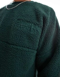 Carhartt WIP Coordinate Borg Sweatshirt In Green For Men -Carhartt WIP Sales 206637894 3