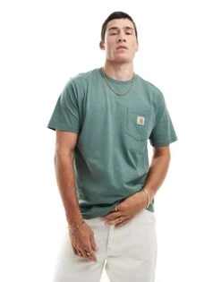 Carhartt WIP Pocket T-shirt In Green For Men