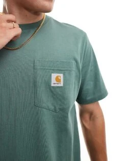Carhartt WIP Pocket T-shirt In Green For Men 7 Carhartt WIP Pocket T-shirt In Green For Men -Carhartt WIP Sales 206638067 3