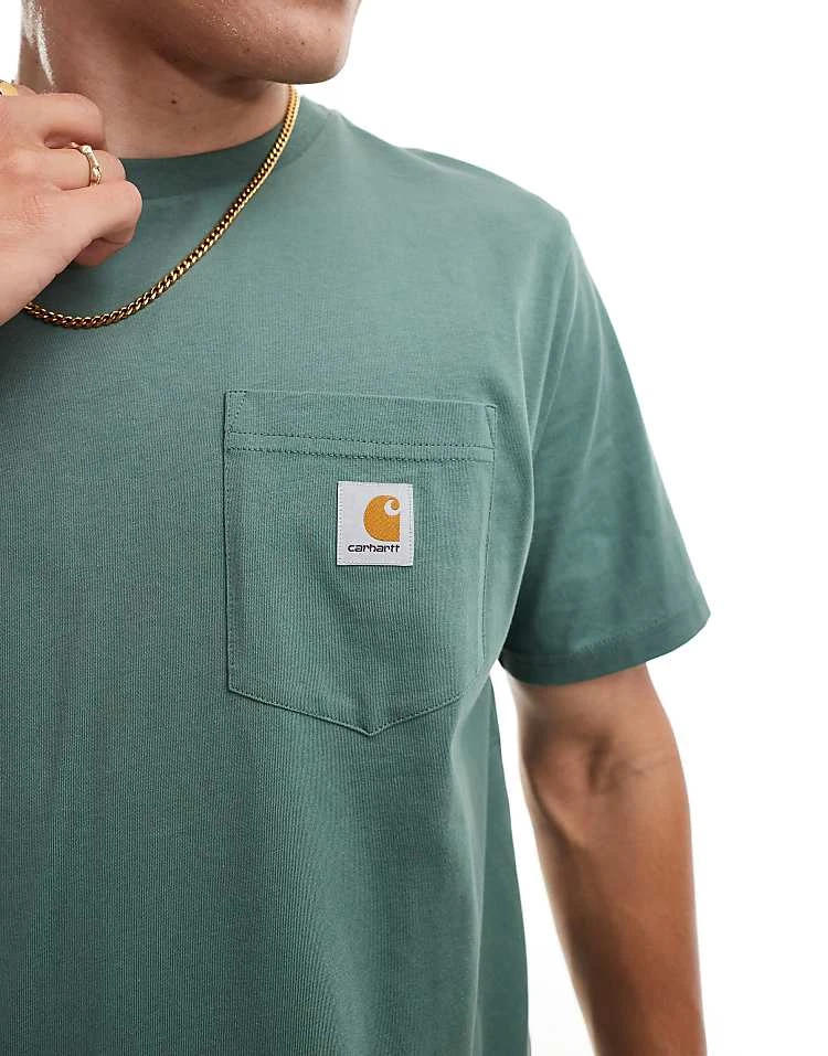 Carhartt WIP Pocket T-shirt In Green For Men 3 Carhartt WIP Pocket T-shirt In Green For Men - Image 3