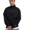Carhartt WIP 3/4 Zip Sweatshirt In Black For Men
