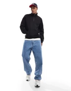 Carhartt WIP 3/4 Zip Sweatshirt In Black For Men -Carhartt WIP Sales 206638202 3