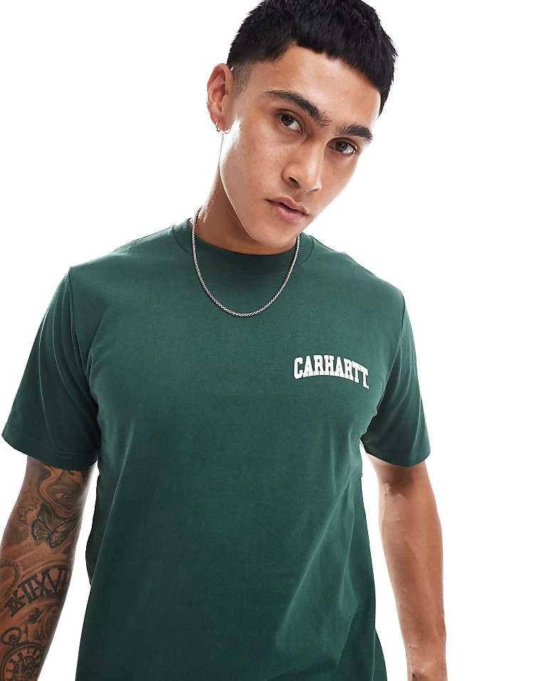 Carhartt WIP University Script T-shirt In Khaki For Men 5 Carhartt WIP University Script T-shirt In Khaki For Men - Image 5