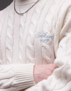 Carhartt WIP Signature Cable Knit Jumper In Cream For Men -Carhartt WIP Sales 206638269 3