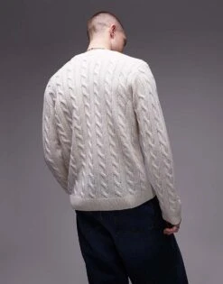 Carhartt WIP Signature Cable Knit Jumper In Cream For Men -Carhartt WIP Sales 206638269 4