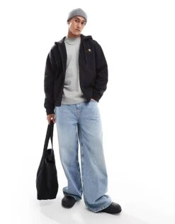 Carhartt WIP American Script Zip Hoodie In Black For Men -Carhartt WIP Sales 206638280 4