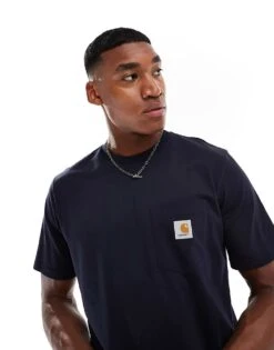 Carhartt WIP Pocket T-shirt In Navy For Men