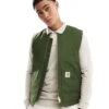Carhartt WIP Classic Zip Up Gilet In Khaki For Men