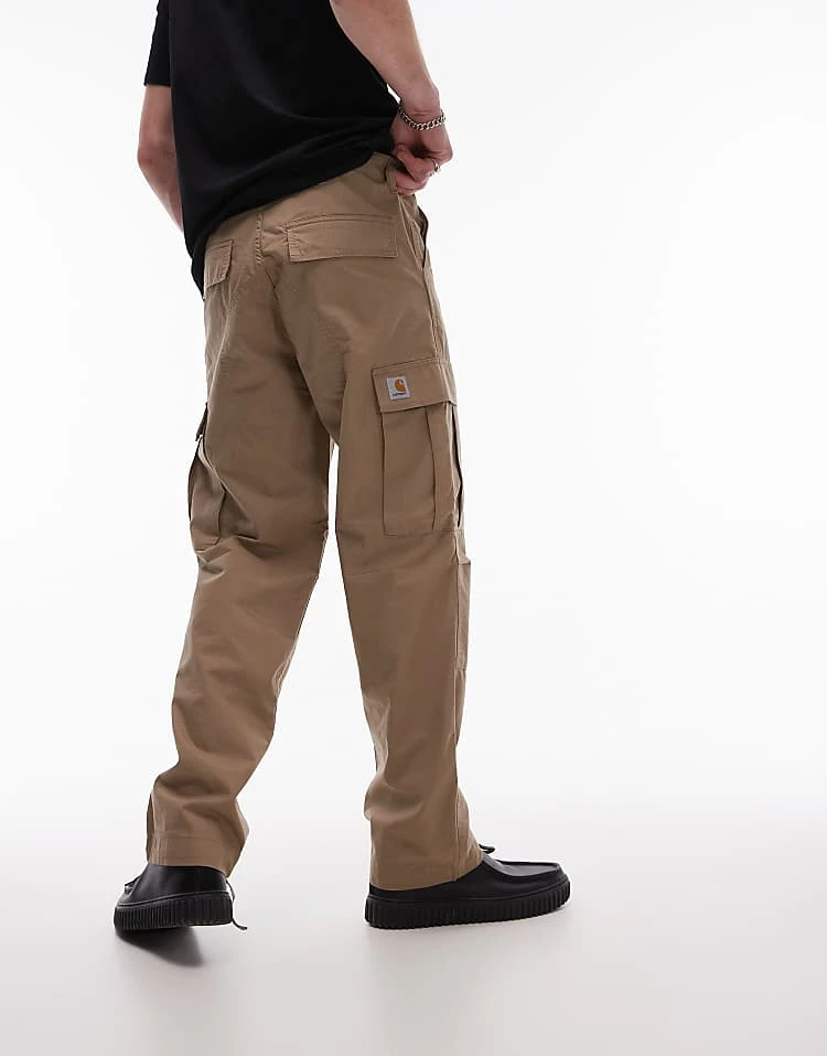 Carhartt WIP Regular Fit Cargo Trousers In Beige For Men 1 Carhartt WIP Regular Fit Cargo Trousers In Beige For Men