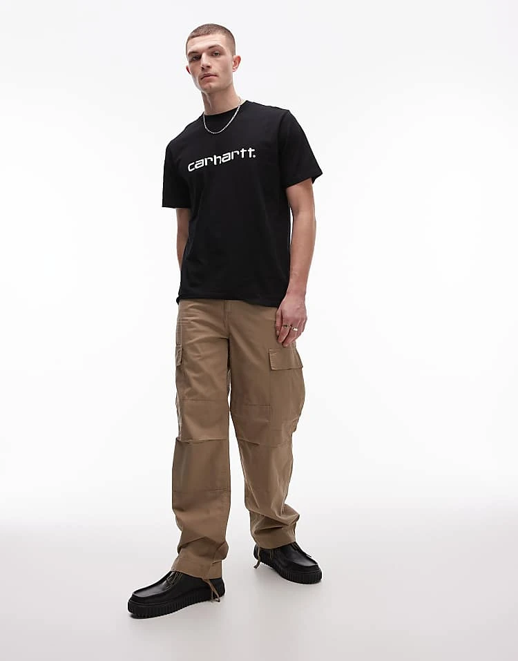 Carhartt WIP Regular Fit Cargo Trousers In Beige For Men 2 Carhartt WIP Regular Fit Cargo Trousers In Beige For Men - Image 2