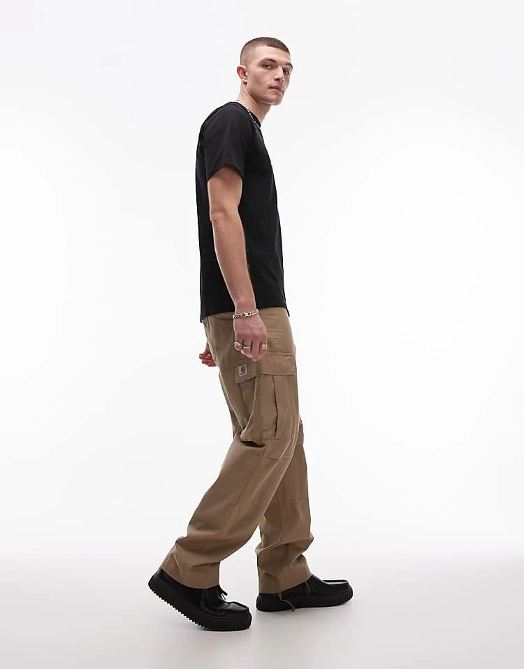 Carhartt WIP Regular Fit Cargo Trousers In Beige For Men 5 Carhartt WIP Regular Fit Cargo Trousers In Beige For Men - Image 5