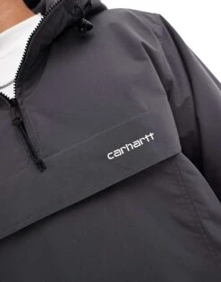 Carhartt WIP Windbreaker 3/4 Zip Pullover In Grey For Men White -Carhartt WIP Sales 206638814 3