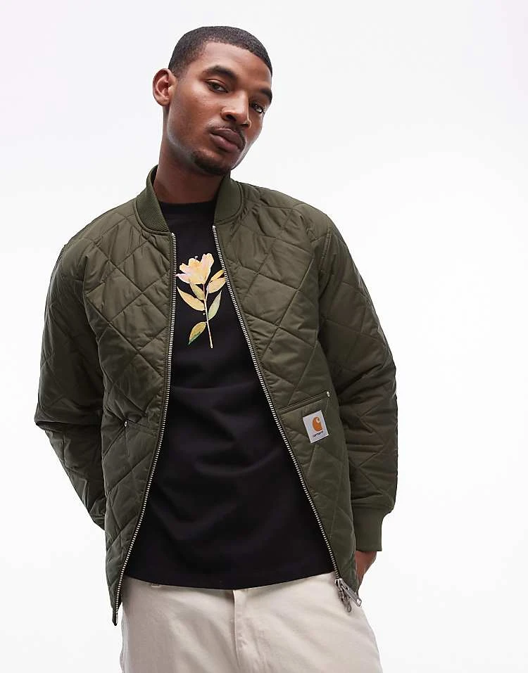 Carhartt WIP Myton Liner Quilted Jacket In Green For Men 1 Carhartt WIP Myton Liner Quilted Jacket In Green For Men