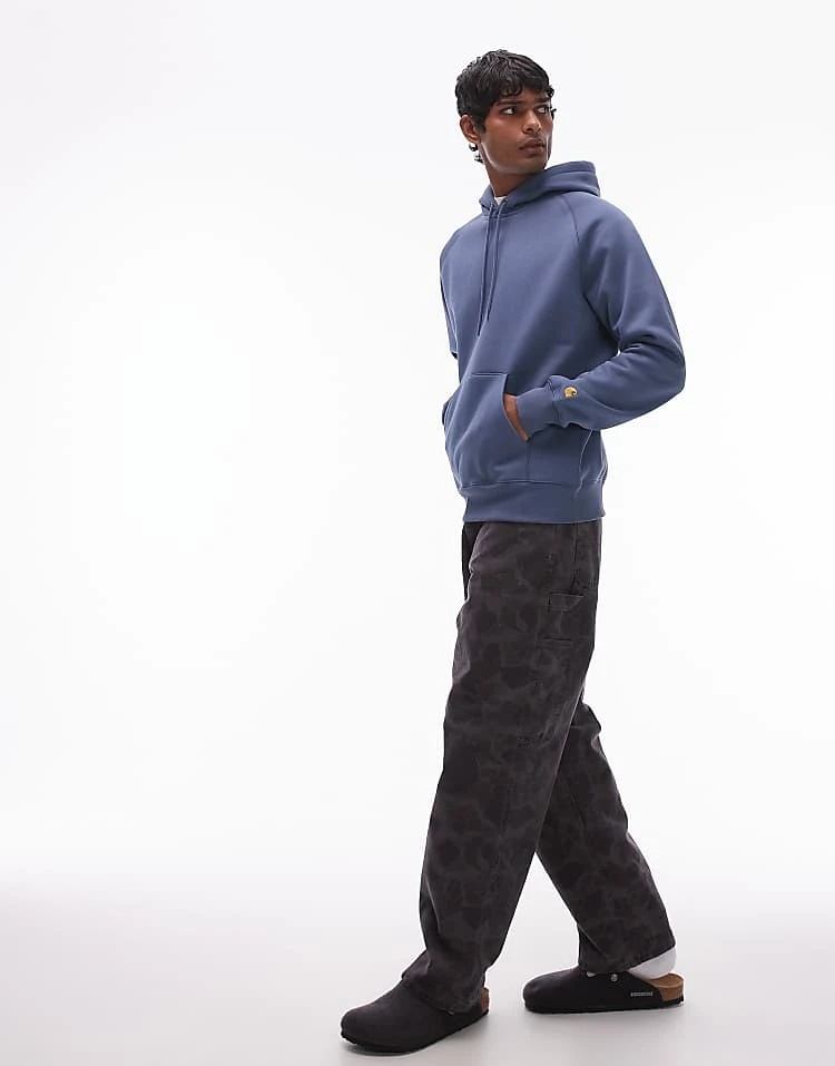 Carhartt WIP Chase Hoodie In Blue For Men 2 Carhartt WIP Chase Hoodie In Blue For Men - Image 2