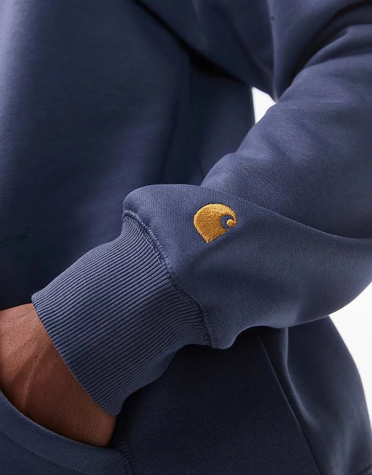 Carhartt WIP Chase Hoodie In Blue For Men 3 Carhartt WIP Chase Hoodie In Blue For Men - Image 3