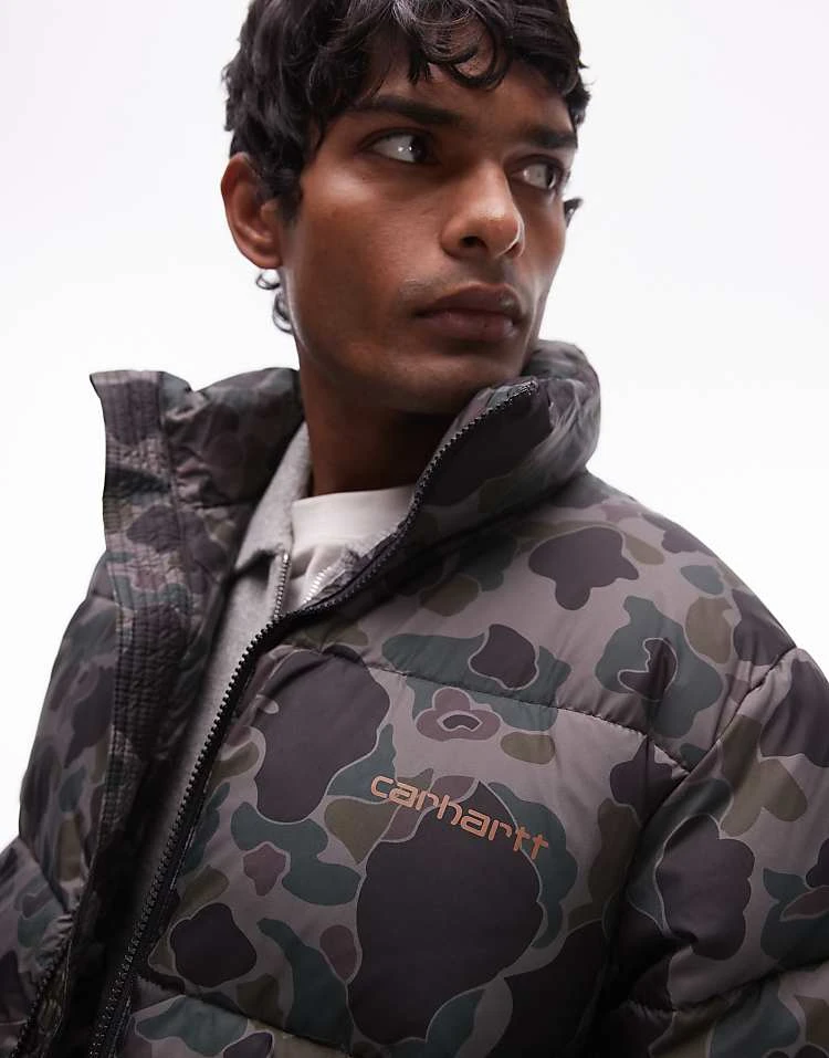 Carhartt WIP Springfield Quilted Zip Up Jacket In Grey For Men White 4 Carhartt WIP Springfield Quilted Zip Up Jacket In Grey For Men White - Image 4