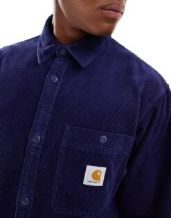 Carhartt WIP Long Sleeve Flint Shirt In Purple For Men -Carhartt WIP Sales 206638927 2