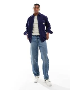 Carhartt WIP Long Sleeve Flint Shirt In Purple For Men -Carhartt WIP Sales 206638927 3