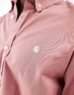 Carhartt WIP Long Sleeve Madison Shirt In Pink For Men -Carhartt WIP Sales 206638935 4