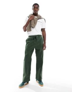 Carhartt WIP Floyde Relaxed Fit Trousers In Green For Men -Carhartt WIP Sales 206638942 1 green 1
