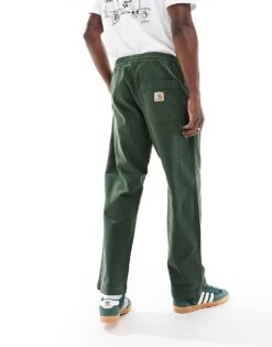 Carhartt WIP Floyde Relaxed Fit Trousers In Green For Men -Carhartt WIP Sales 206638942 5