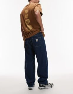 Carhartt WIP Landon Loose Tapered Fit Jeans In Mid Blue For Men -Carhartt WIP Sales 206638981 3