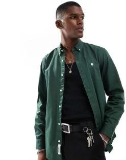 Carhartt WIP Long Sleeve Madison Shirt In Green For Men