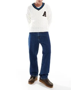 Carhartt WIP Aaron Regular Tapered Fit Jeans In Dark Blue For Men -Carhartt WIP Sales 206639077 5