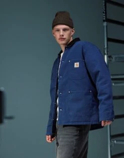 Carhartt WIP OG Chore Button Up Jacket In Dark Blue For Men
