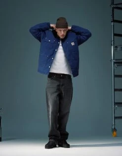 Carhartt WIP OG Chore Button Up Jacket In Dark Blue For Men -Carhartt WIP Sales 206639084 4