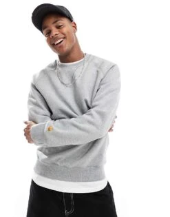 Carhartt WIP Chase Sweatshirt In Grey For Men 9 Carhartt WIP Chase Sweatshirt In Grey For Men -Carhartt WIP Sales 206639148 1 grey 1