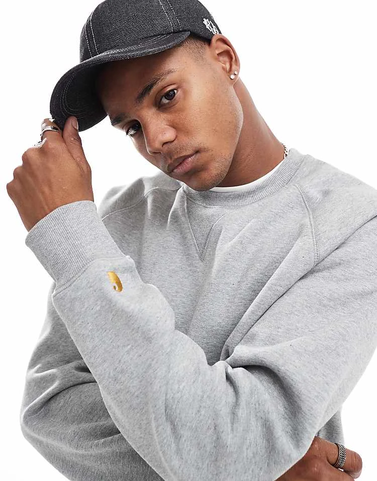 Carhartt WIP Chase Sweatshirt In Grey For Men 3 Carhartt WIP Chase Sweatshirt In Grey For Men - Image 3