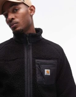 Carhartt WIP Prentis Borg Liner Zip Up Jacket In Black For Men -Carhartt WIP Sales 206639158 3