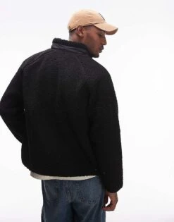 Carhartt WIP Prentis Borg Liner Zip Up Jacket In Black For Men -Carhartt WIP Sales 206639158 4