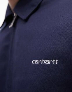 Carhartt WIP Module Script Zip Up Jacket In Navy For Men -Carhartt WIP Sales 206639166 3