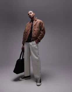 Carhartt WIP Stanton Zip Up Jacket In Light Brown For Men -Carhartt WIP Sales 206639207 3