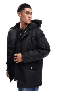 Carhartt WIP Olten Parka Jacket In Black For Men