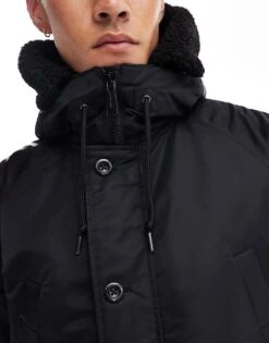 Carhartt WIP Olten Parka Jacket In Black For Men -Carhartt WIP Sales 206639274 3
