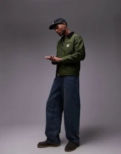 Carhartt WIP Detroit Zip Up Jacket In Green For Men -Carhartt WIP Sales 206639277 3