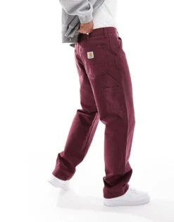 Carhartt WIP Single Knee Relaxed Trousers In Wine For Men -Carhartt WIP Sales 206639316 1 wine 1