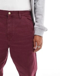 Carhartt WIP Single Knee Relaxed Trousers In Wine For Men -Carhartt WIP Sales 206639316 5