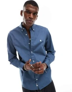 Carhartt WIP Long Sleeve Madison Shirt In Blue For Men -Carhartt WIP Sales 206639388 1 blue 1