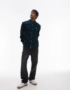 Carhartt WIP Long Sleeve Madison Cord Shirt In Teal For Men Green -Carhartt WIP Sales 206639404 2