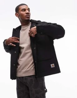 Carhartt WIP Clarton Hooded Jacket In Black For Men -Carhartt WIP Sales 206639490 4